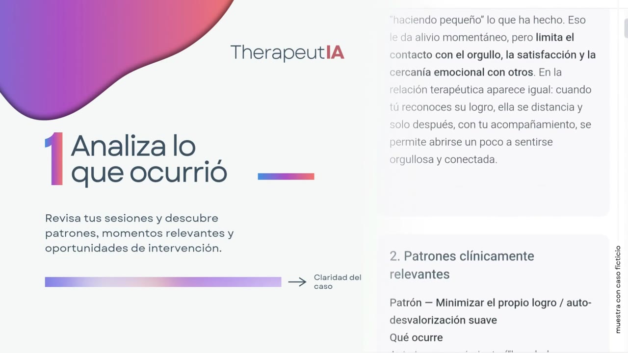 Fotograma del vídeo de demostración de TherapeutIA